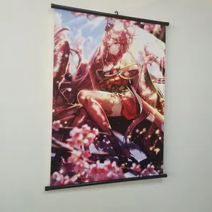 Prezzo di fabbrica personalizzato hanging scroll Anime banner,Anime Hanging Poster Aluminum Rod Wall Scrolls