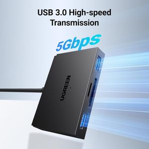 UGREEN 4 in 1 Pembaca Kartu <span class=keywords><strong>SD</strong></span> USB C & Adaptor OTG dengan Slot Kartu <span class=keywords><strong>SD</strong></span>, TF dan 2 Port USB 3.0 5Gbps untuk MacBook - Product Image 3