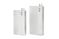 Gourde de poche élégante en titane pur de qualité supérieure 200 ml/6,8 oz, gris argenté, légère, minimaliste, sablée, avec logo personnalisé