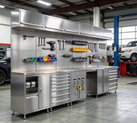 Armoire à outils modulaire personnalisable en acier inoxydable robuste 2026, idéale pour solution de poste de travail d'entretien de garage