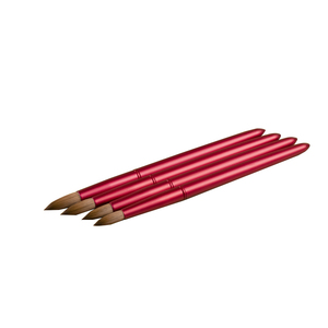 Pinceau à ongles 100% Kolinsky avec manche métallique plissé, logo personnalisé, pinceau à poudre acrylique cristal pour manucure - Product Image 5