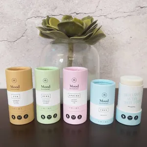 Personalizado sem plástico Eco Friendly Lip Balm Desodorante Recipiente Embalagem Push Up Paper Tubes
