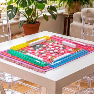 Regla transparente para mahjong, tarjetero de código especial para mahjong americano, tarjetero de plástico de colores, bolsa de cosméticos portátil - Product Image 5