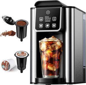 Machine à café électrique chaude et froide, cafetière instantanée, 10 tasses, 50 oz, programmable, cafetière professionnelle - Product Image 1
