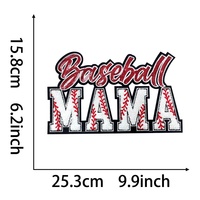 Patch brodé à paillettes sur le thème MAMA, patch brodé scintillant pour le Jour du Sport aux États-Unis, pour sweats à capuche et t-shirts