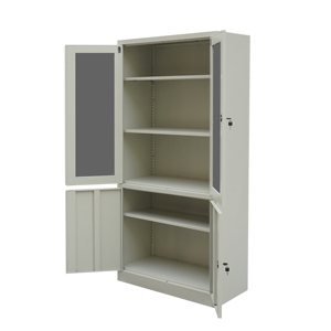 Armoire de rangement métallique au design moderne avec porte vitrée mobile pour bureau, atelier, entrepôt, chambre, salle de sport, hôtel, cuisine - Product Image 6
