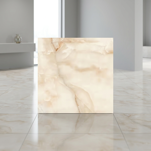 กระเบื้องปูพื้นพอร์ซเลนลายหินอ่อนแบบ Anti Onyx Book Match ขนาด 600x600 มม. ผิวมันเงา - Product Image 3