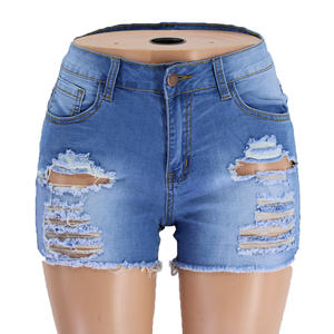 <span class=keywords><strong>Short</strong></span> en <span class=keywords><strong>jean</strong></span> déchiré sexy bleu délavé taille basse style coréen pour femmes et jeunes filles - Product Image 3