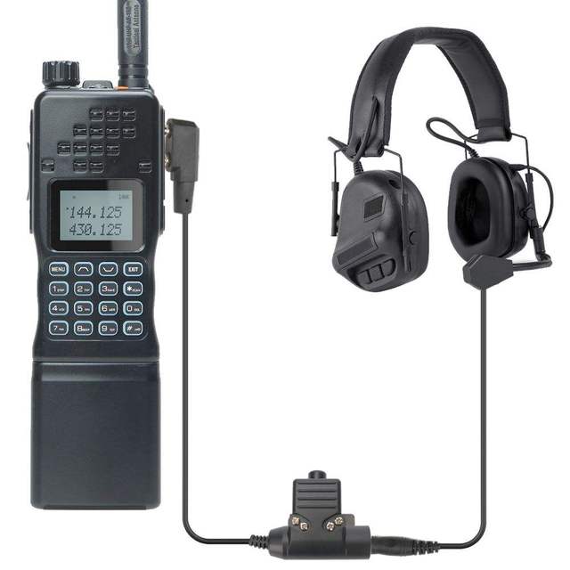 HD003-1 K-Type Tactical Helmet Headset Noise Reduction for Kenwood Baofeng Walkie Talkie Radio Tactical Helmet Headset JU2609