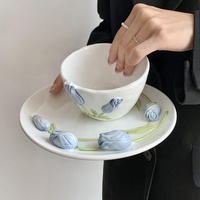 Meilleure vente tasse à café Fun 3D fleur tasse en céramique tulipe tasse tasse à café de luxe pour les cadeaux