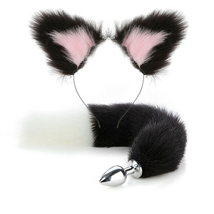 Sevimli kedi giyinmek sahne çiftler flört oyuncaklar tilki kuyruğu Metal Anal fişler saç bantları BDSM Kinky seks oyuncakları - Product Image 3