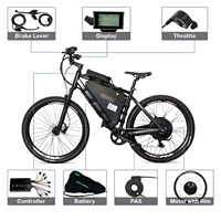 Kit de conversion de moteur de moyeu pour vélo électrique 1000W 2000W 3000W pour roue de 27,5 et 29 pouces avec batterie triangulaire