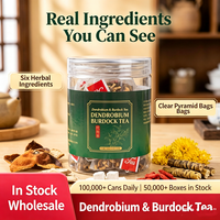 Tisane de vitalité aux plantes : Dendrobium, Bardane, Poria, Écorce de mandarine, Chrysanthème – Sachets de thé triangulaires en vrac pour la vente en gros