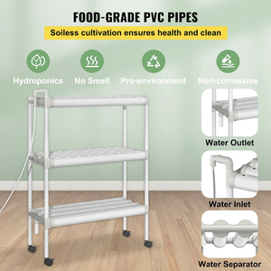 Sistema Hidropónico Interior de 108 Sitios, 12 Tubos de PVC-U, 3 Capas, con Bomba de Agua, Temporizador, Macetas de Red y Esponja para Vegetales, Hierbas y Frutas - Product Image 4