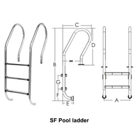 Échelle de piscine en acier inoxydable Water Faery, durable et résistante à la corrosion, pour Bazeni Piscina Piscine Escalera, usage commercial et résidentiel