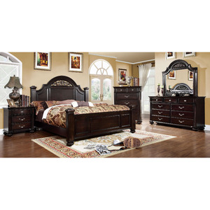 Traditional Dark <b>Walnut</b> Solid Wood 3 <b>Drawer</b> Nightstand With Antique Brass Handles Ball Bearing Metal Glides - Product Image 6