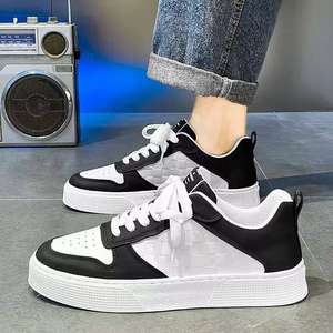 Nouvelles chaussures de sport respirantes pour hommes, à bout rond, blanches, noires et multicolores, pour l'extérieur, décontractées, à plateforme. - Product Image 1