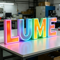 Letrero Luminoso LED RGB Multicolor para Exteriores, Resistente al Agua, con Iluminación Frontal 3D, Control por Aplicación, para Oficina y Hogar