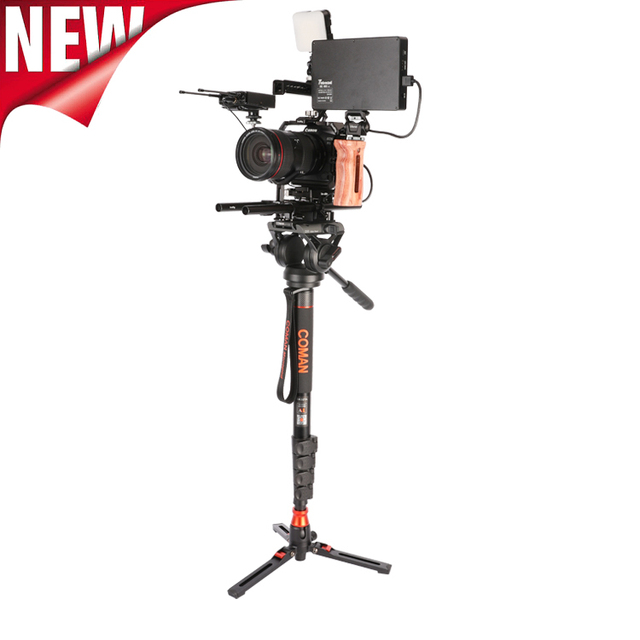 Coman DK327AQ5S Camera Sports Photography Series Aluminium Video Monopod with Fluid Head