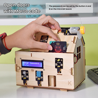 Proyek Otomasi Rumah Pintar Microbit, Kit Pembelajaran Rumah Kayu untuk Micro bit V2, kit robot STEM