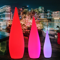 Lámpara de Pie para Exteriores con Diseño de Gota de Agua, Impermeable IP65, para Estudio, Villa, Patio, Vestíbulo de Hotel, Paisaje