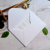 Cartes d'invitation en papier coton dur 600g avec impression typographique et texte argenté