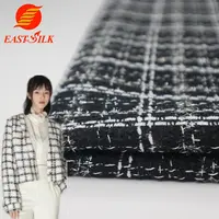 Polyester Woven Silver Boucle Tweed Fabric
