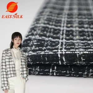 Tissu polyester, 50 m, haute qualité, prix en gros, tweed, Boucle argent, pour vêtements