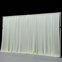 Rideau de fond de scène en tissu extensible ivoire 10x20 pieds pour mariage, événement, fête, décoration de scène, fournitures en soie de lait