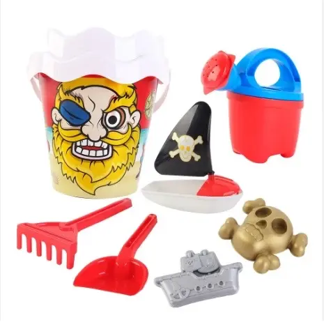juguetes baratos children summer outdoor games plastic sand toy 8 pcs beach toys bucket set