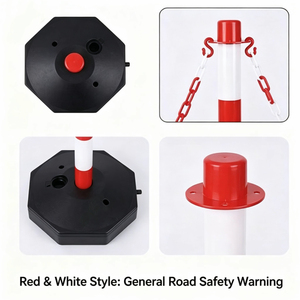 Poteaux de signalisation routière réfléchissants de haute qualité, remplis d'eau, moulés par injection en PP, pour le contrôle des foules et <span class=keywords><strong>la</strong></span> sécurité, rouge et blanc, 85 cm - Product Image 3