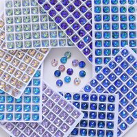 Pierres en cristal K9 de haute qualité, forme ronde, double trou, dos plat, pierres de diamant en vrac, strass en cristal à coudre