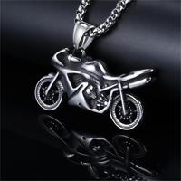Colliers commémoratifs en acier inoxydable Charme moto tibétain Charme moto Pendentifs moto Vintage Pendentif scooter