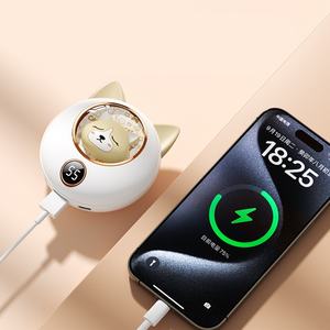 Chauffe-mains portable rechargeable intelligent avec écran LED, chargeur de téléphone 2 en 1 USB et Type-C, câble de charge électrique réutilisable, 2025 - Product Image 6