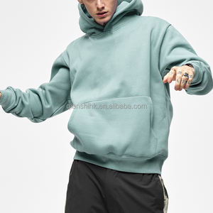 100% algodón en blanco grueso de alta calidad de lana de gran tamaño French Terry Hoodies Vintage 500Gsm Heavyweight Men Clothes Hoodie - Product Image 6