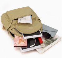 Sac à dos décontracté et léger en toile pour femme BSCI GRS, idéal pour les trajets quotidiens, les voyages et l'école, en nylon imperméable pour le commerce international