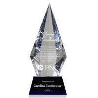 Trophée en cristal transparent de qualité supérieure avec base noire, logo gravé sur mesure, cadeau souvenir pour cérémonie de remise de prix, reconnaissance professionnelle