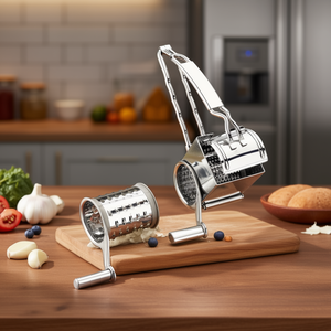 Grattugia manuale in acciaio inossidabile per verdure e frutta, utensile da cucina, funzionamento manuale, set da 2 pezzi - Product Image 3