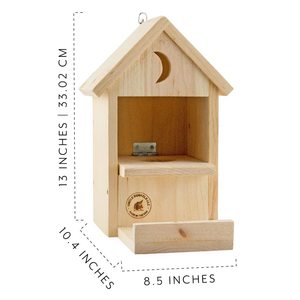 Mangeoire à écureuils en bois Uncle Dunkels Llc, couleur bois naturel, durable, distributeur de nourriture pour oiseaux d'extérieur, forme rectangulaire - Product Image 2