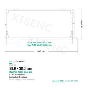 Scatola di profilo in alluminio modulare di precisione <span class=keywords><strong>88</strong></span>*38mm con Design Modulare per sistemi e unità di controllo Embedded - Product Image 2