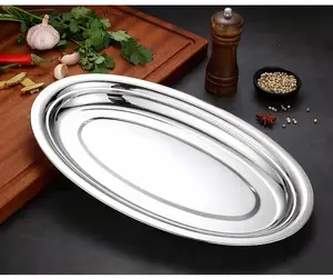 Wholesale Cheap Home Use Durable Stainless Steel Plate Dinner Fish Food Serving Tray