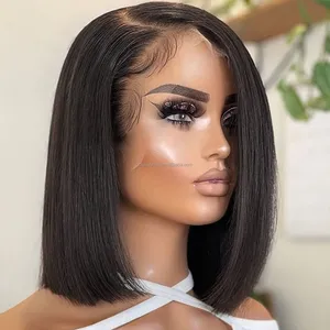 JP Hot Beauty 13x4 Lace Front Pixie Cut Wig Wholesale 100% Brazilian Short Wigs Human Hair Bob Wig With Bang For Black Women