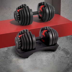 Heavy Duty 52.91LB 24kg Cast Iron Rubber Covered Adjustable Dumbbell Set ET0007 Durable <b>Strength</b> <b>Training</b> Equipment - Product Image 2