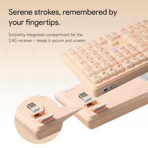 Three Mode <b>Wireless</b> Blue Tooth <b>Keyboard</b> Mechanical Feel High Aesthetic Ultra Thin Portable Office Business Computer <b>Keyboard</b> - Product Image 4