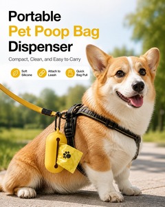 Distributeur de sacs à déjections canines en silicone biodégradable portable avec crochet pour usage extérieur - Vente en gros - Product Image 5