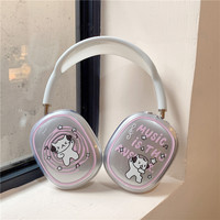 Étui de protection de style dessin animé pour casque Bluetooth supra-auriculaire Apple AirPods Max Cloud Love avec coque transparente