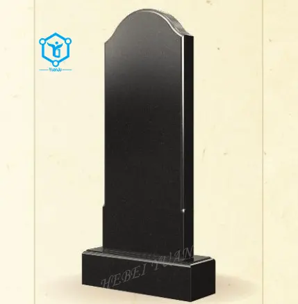 Lápidas de granito negro clásico de alta calidad y lápidas simples de monumento