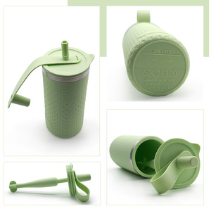 Wholesale BPA Free 450ml Sport Gym Travel Collapsible Drinking Foldable Silicone <b>Water</b> <b>Bottle</b> <b>With</b> <b>Straw</b> - Product Image 5