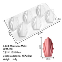 Moule en silicone Medeleine pour la décoration de gâteaux, 6 cavités, antiadhésif, outil de cuisine DIY pour la cuisson de gâteaux