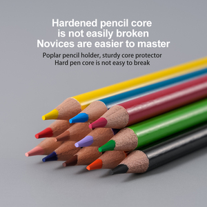 Coffret de 12 crayons aquarelles et pinceaux Macaron avec manche en peuplier, crayons de couleur professionnels pour le <span class=keywords><strong>dessin</strong></span> sur papier - Product Image 3
